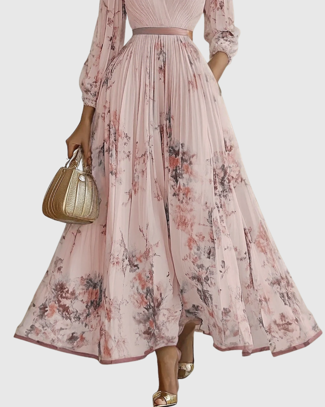 Isabella – Elegant Pleated Maxi Dress