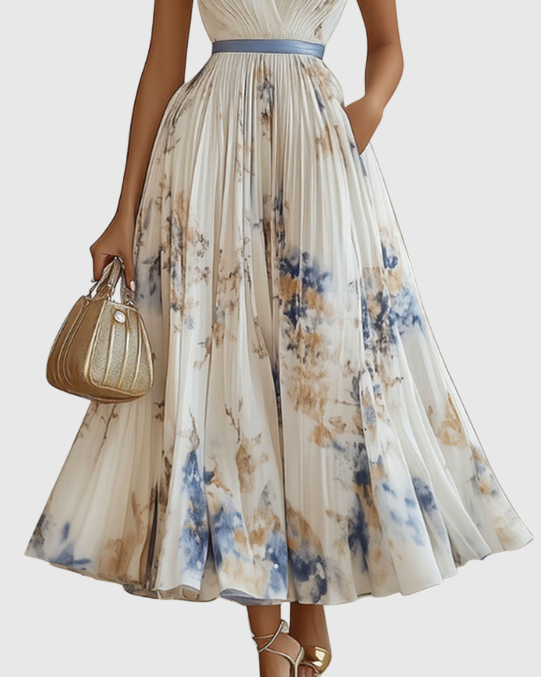Isabella – Elegant Pleated Maxi Dress