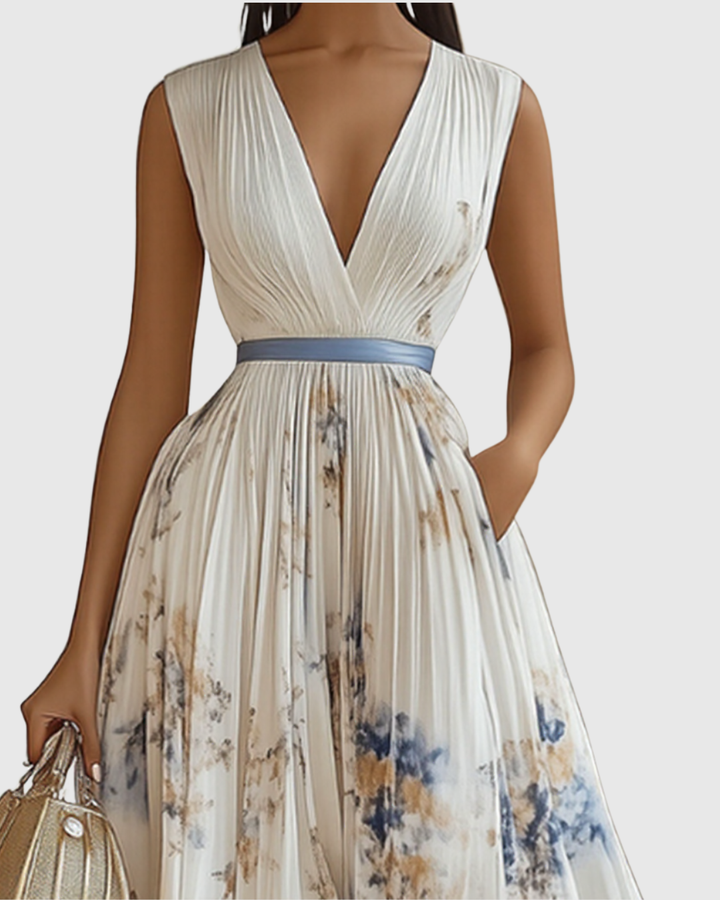 Isabella – Elegant Pleated Maxi Dress
