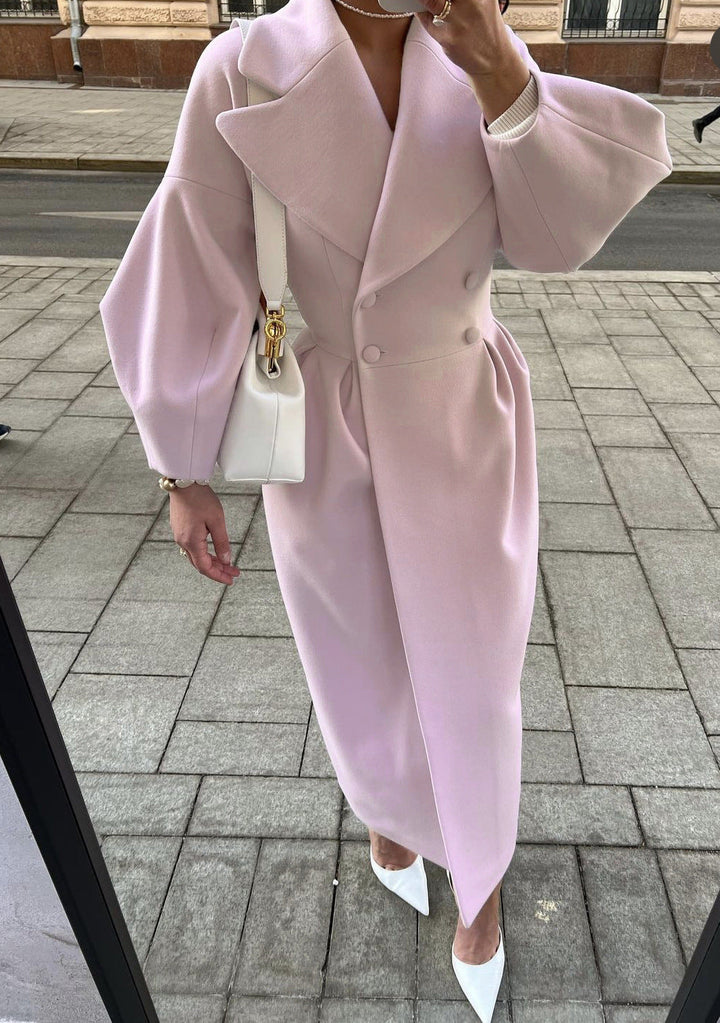 Eva | Elegant Long Women's Trench Coat with Notch Collar