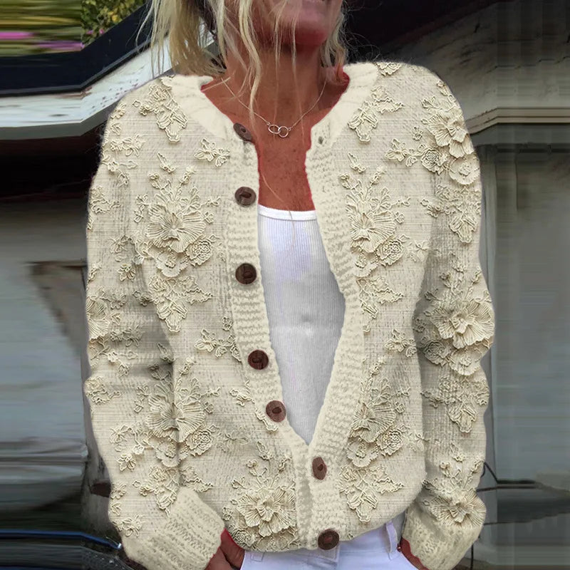 Sofie | Loose fitting cardigan with print