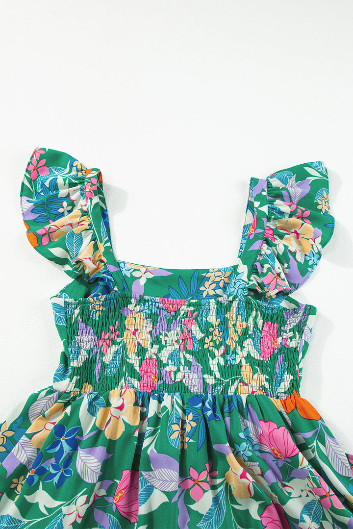 Floral Print Sleeveless Maxi Dresses