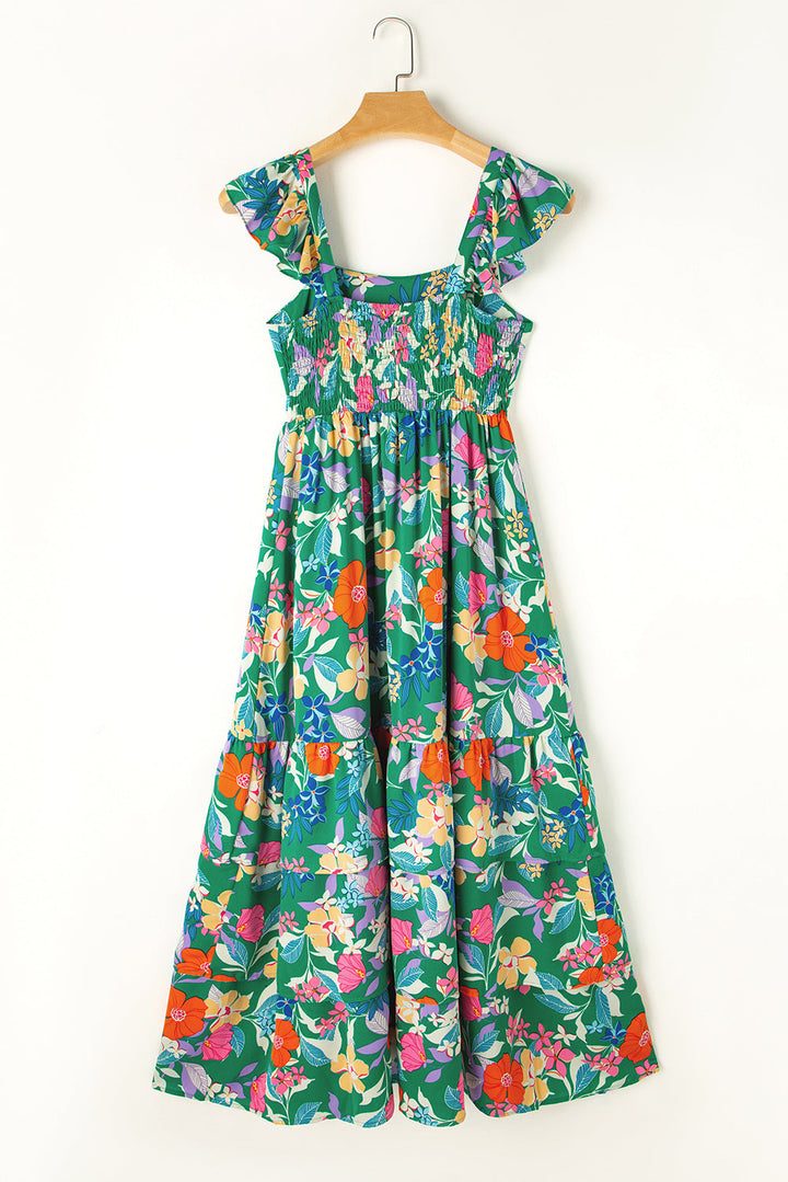 Floral Print Sleeveless Maxi Dresses