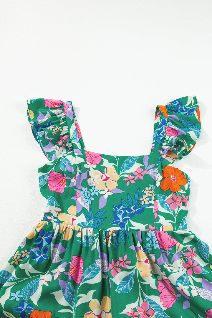 Floral Print Sleeveless Maxi Dresses