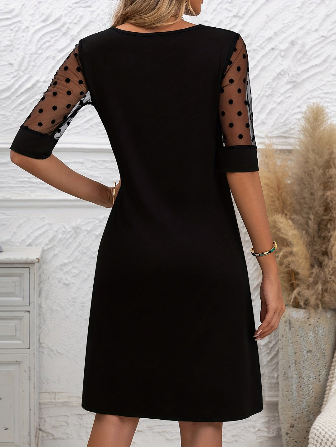 Elodie – Elegant Tulle Sleeve Midi Dress