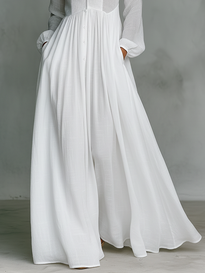 Eliza – Minimalist Cotton & Linen Maxi Dress
